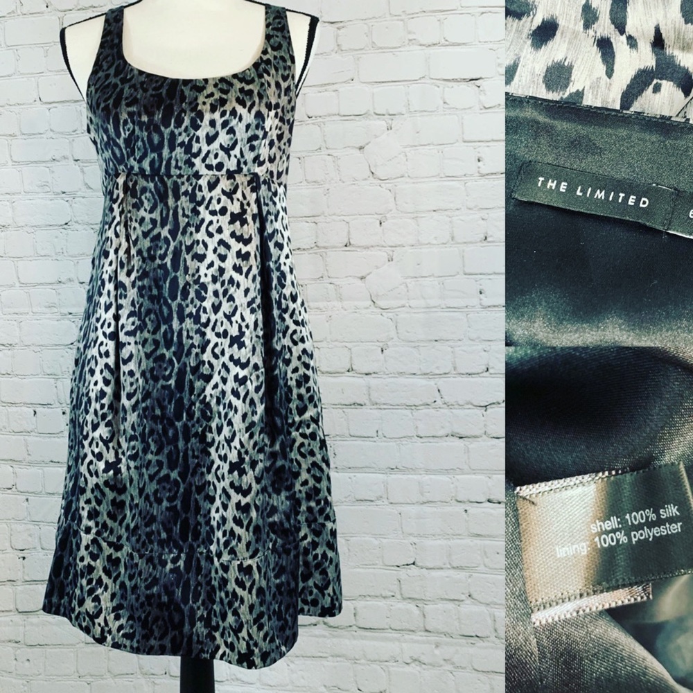 The Limited animal print silk sleeveless dress 6